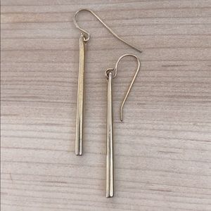 ❤️ Gold Tone Bar Dangle Drop Earrings